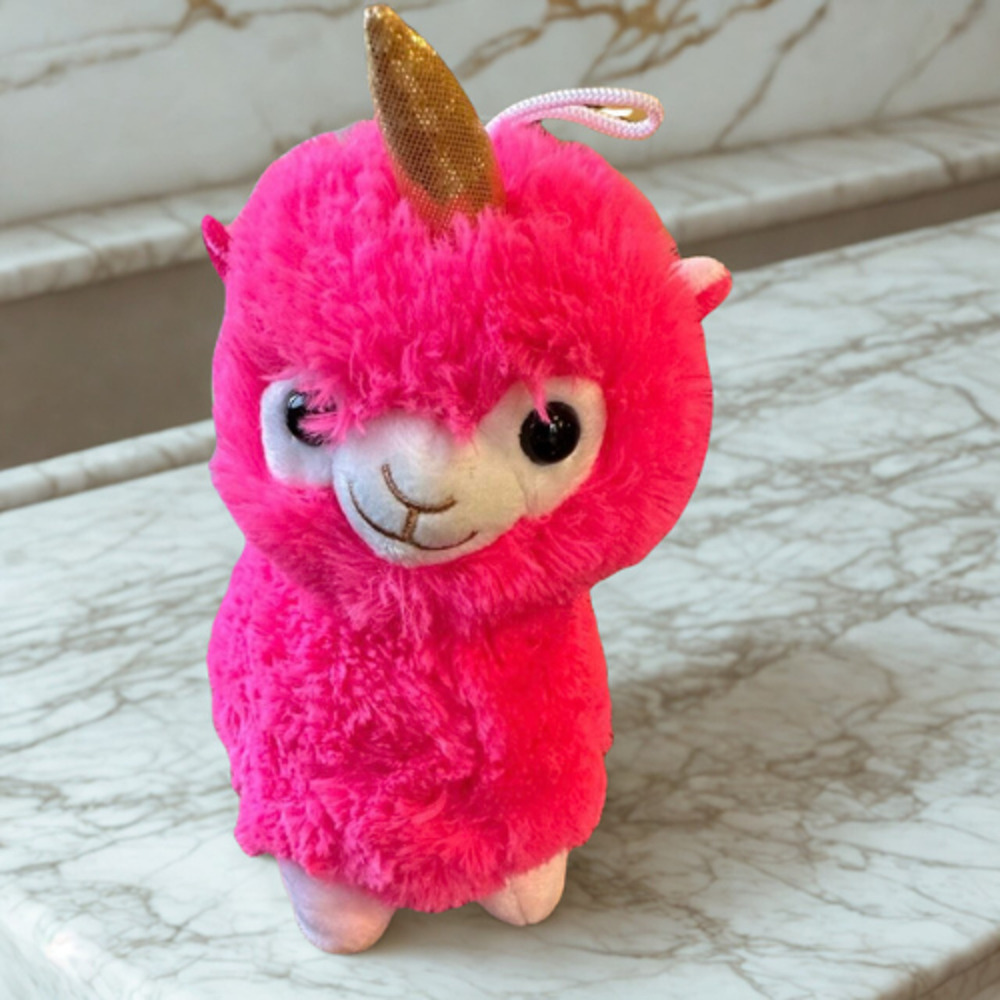 Peek A Boo Toys Pink Llama Corn Plush Stuffed Animal 2007 8.5"